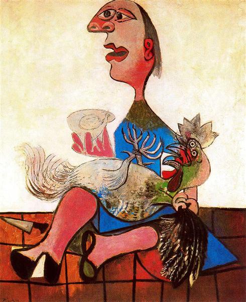 Pablo Picasso Oil Paintings Woman With Cockerel